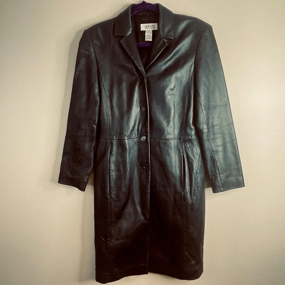 Vintage Y2K Leather Indie Chic Jacket Small Cyber Punk Matrix Urban 70s Trench